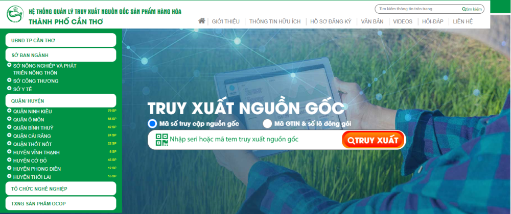 Công nhận Hệ thống quản lý truy xuất nguồn gốc sản phẩm, hàng hóa của thành phố