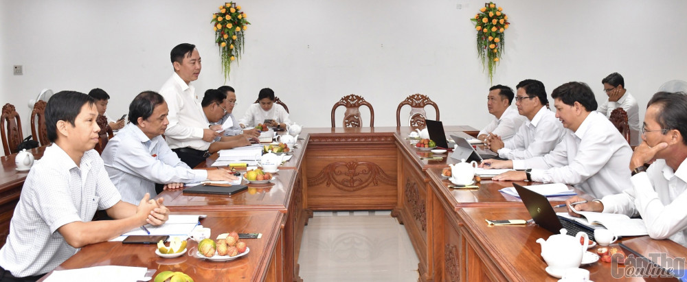 Ông Đào Chí Nghĩa phát biểu tại buổi làm việc với Công ty Điện lực TP Cần Thơ.