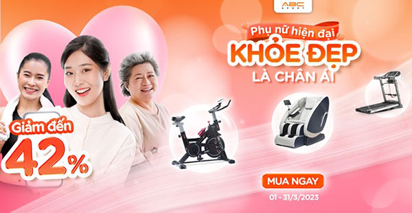 Máy chạy bộ ABCSport tặng nàng voucher lên đến 39%