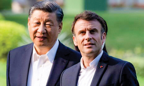 Tổng thống Macron (phải) và Chủ tịch Trung Quốc Tập Cận Bình. Ảnh: Getty Images