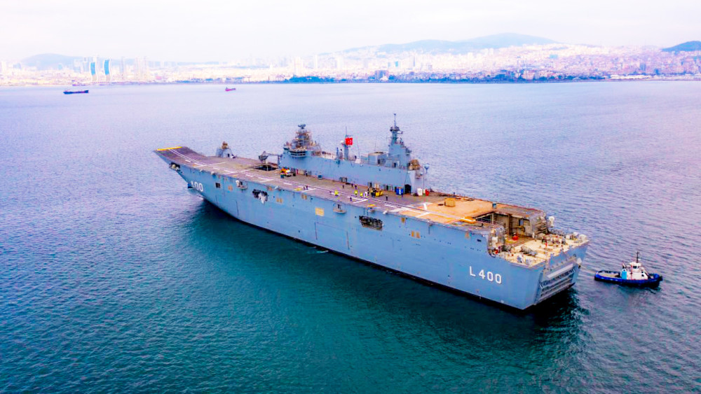 Tàu sân bay TCG Anadolu là chiến hạm lớn nhất của Thổ Nhĩ Kỳ. Ảnh: West Observer