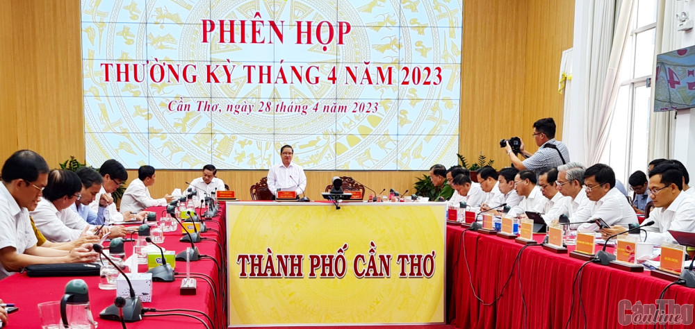 Đồng chí Trần Việt Trường phát biểu chỉ đạo tại phiên họp.