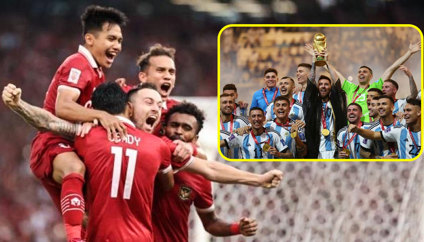 Đội tuyển quốc gia Indonesia (trái) sẽ thi đấu với đội vô địch World Cup 2022. Nguồn ảnh: Bola Times, Reuters