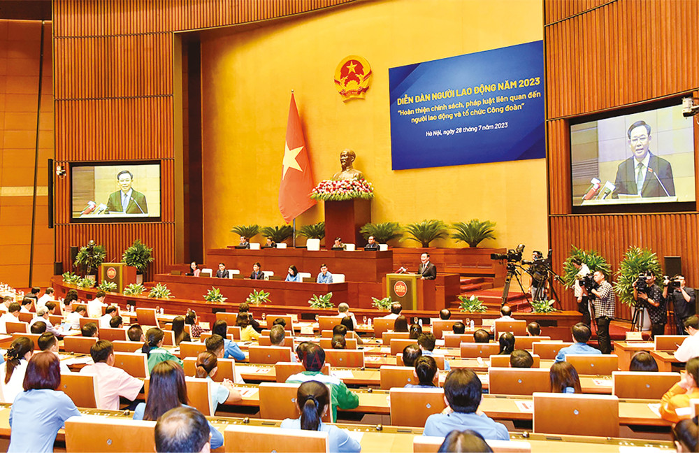 Quang cảnh Diễn đàn Người lao động năm 2023. Ảnh: LÂM HIỂN