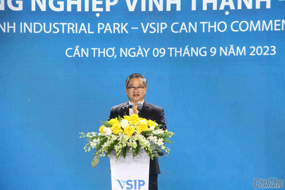 Đồng chí Trần Việt Trường, Chủ tịch UBND TP Cần Thơ,  khẳng định sẵn sàng đồng hành cùng nhà đầu tư VSIP trong quá trình triển khai KCN VSIP Cần Thơ.