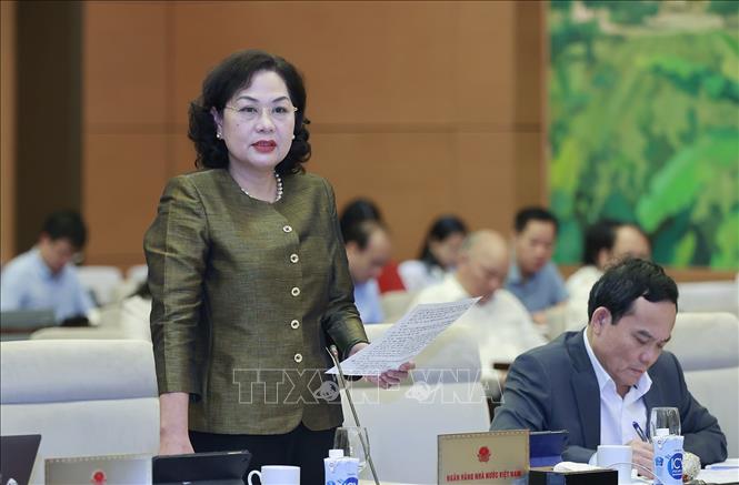 Thống đốc Ngân hàng Nhà nước Việt Nam Nguyễn Thị Hồng phát biểu. Ảnh: Doãn Tấn/TTXVN