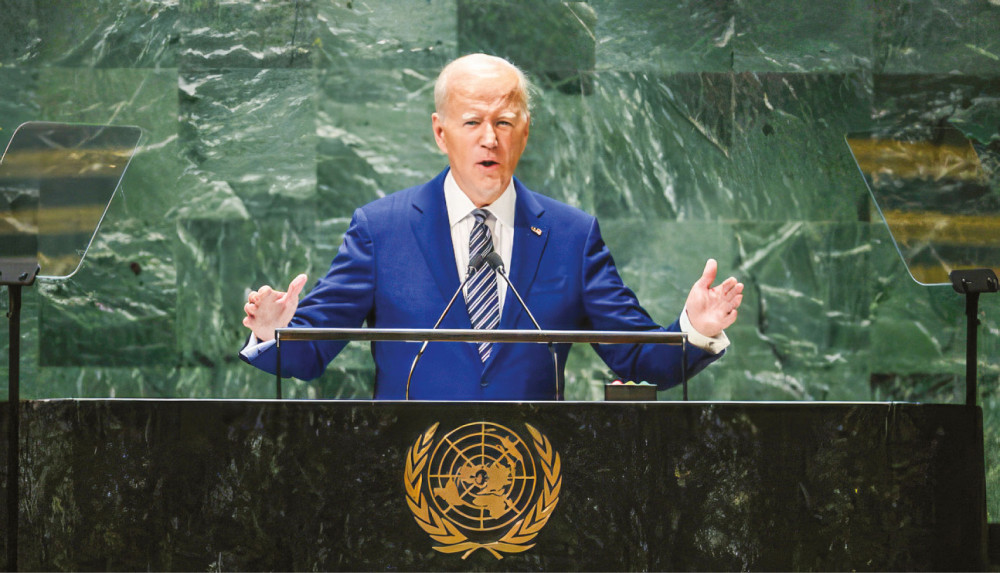 Tổng thống Hoa Kỳ Biden phát biểu tại LHQ. Ảnh: AFP