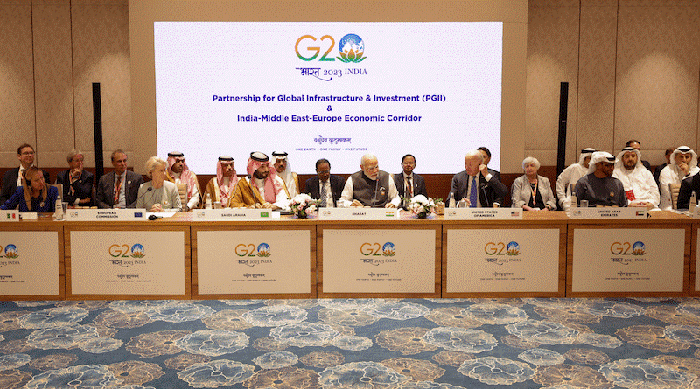 Các bên tham gia ký kết bản ghi nhớ về dự án IMEC tại hội nghị thượng đỉnh G20 tại Ấn Độ. Ảnh: India PM Office