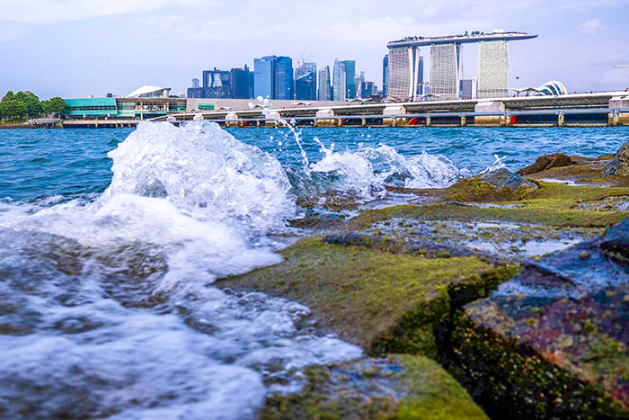 Singapore nỗ lực chống nước biển dâng Đập nước Marina Barrage của Singapore. Ảnh: Bloomberg