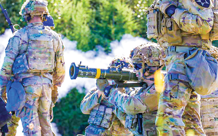 Lục quân Mỹ huấn luyện chống tăng trong cuộc tập trận Lá chắn phương Đông. Ảnh: Nikkei