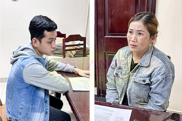 Lê Tấn Thành và Hồ Mỹ Linh. Ảnh: Công an TP Cần Thơ