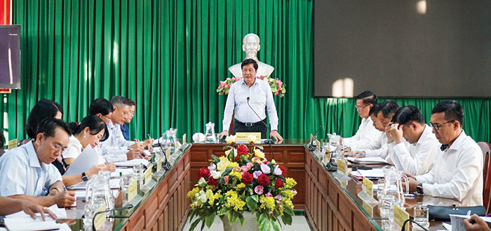 Tăng cường công tác kiểm tra, thanh tra, giám sát để phòng chống tham nhũng Đồng chí Phạm Văn Hiểu, Phó Bí thư Thường trực Thành ủy, Chủ tịch HĐND thành phố phát biểu kết luận buổi làm việc. Ảnh: ANH DŨNG