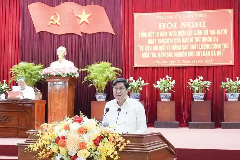 Đồng chí Phạm Văn Hiểu phát biểu chỉ đạo tại hội nghị. Ảnh: NGỌC QUYÊN