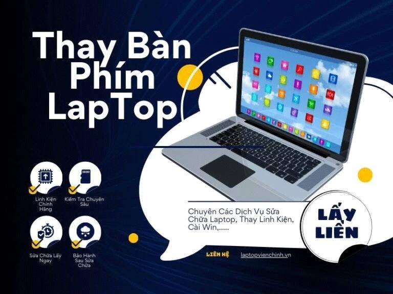 Thay bàn phím laptop lấy liền giá rẻ tại LapTop Viễn Chinh