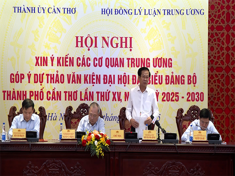 Các cơ quan Trung ương góp ý dự thảo Văn kiện Đại hội đại biểu Đảng bộ TP Cần Thơ nhiệm kỳ 2025-2030