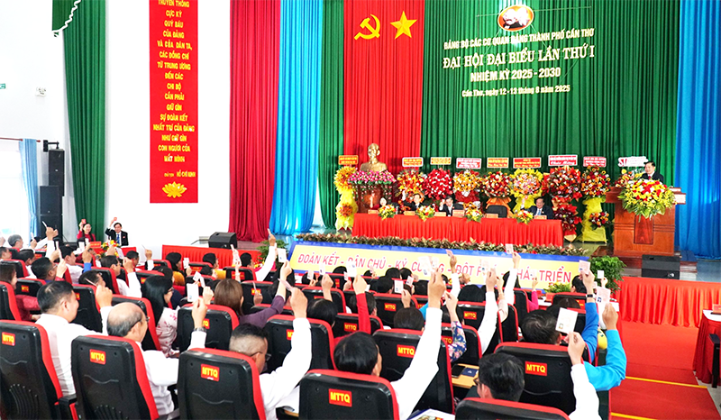 Đại hội đại biểu Đảng bộ các cơ quan Đảng TP Cần Thơ nhiệm kỳ 2025-2030 thành công tốt đẹp