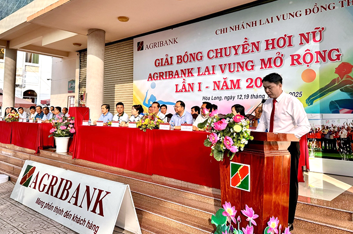 Khai mạc giải Bóng chuyền hơi nữ Agribank Lai Vung Đồng Tháp mở rộng