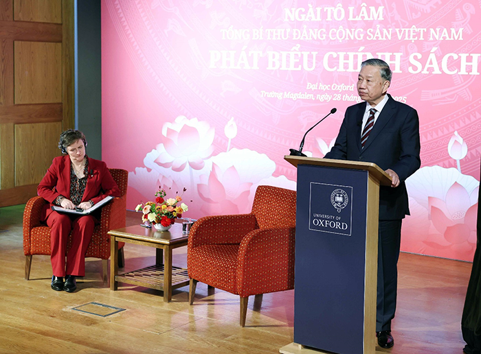 Tổng Bí thư Tô Lâm phát biểu chính sách tại Đại học Oxford