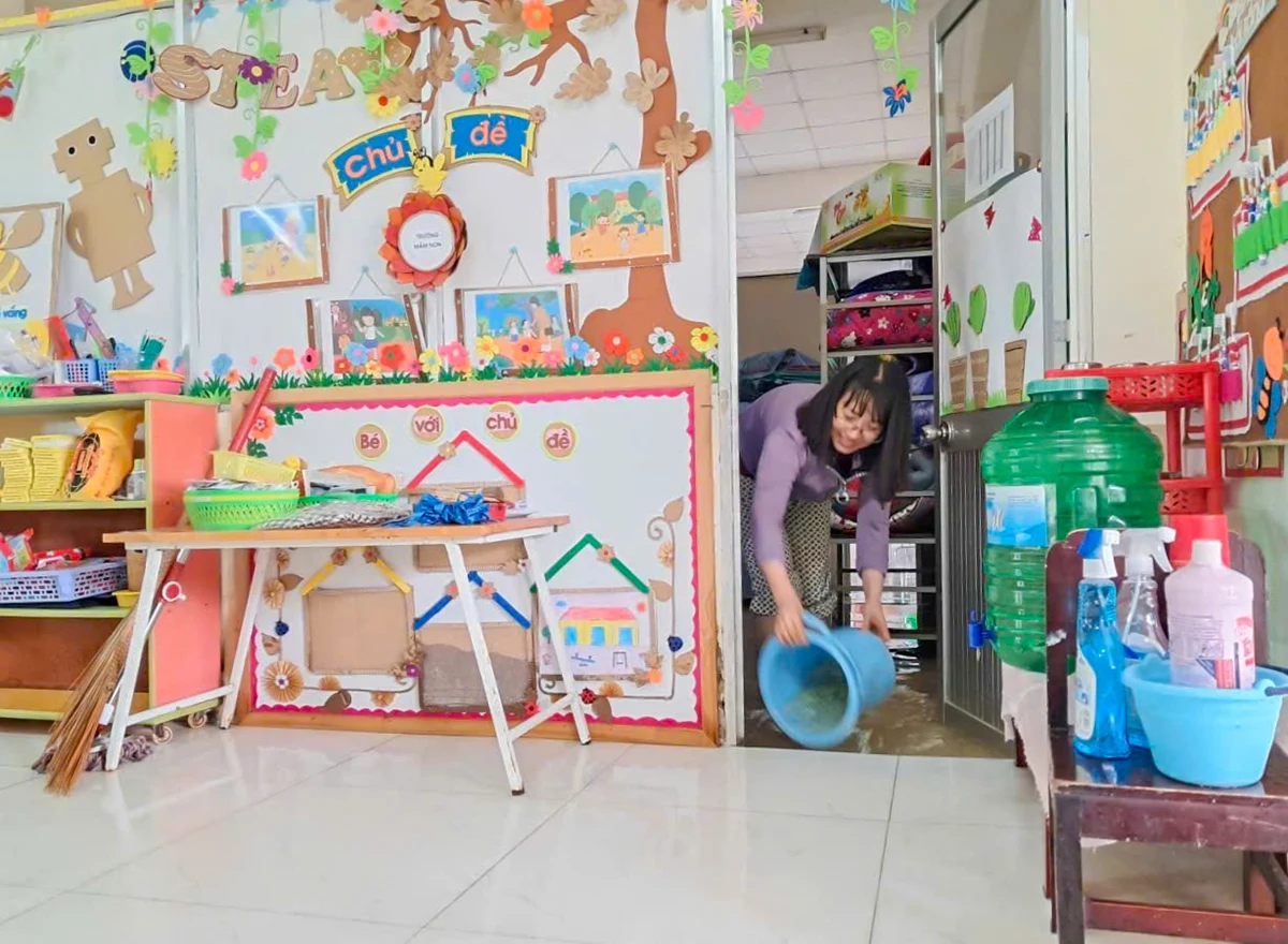Trường học đảm bảo an toàn cho học sinh khi nước ngập