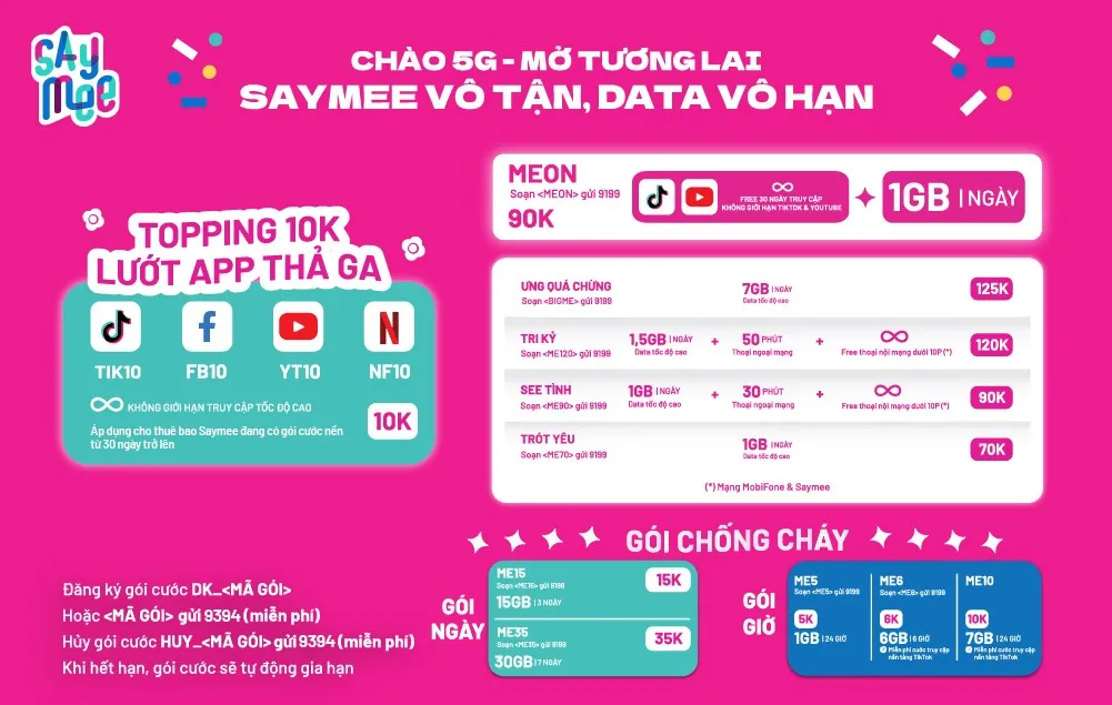 Hướng dẫn lướt TikTok không giới hạn data cùng SIM Saymee