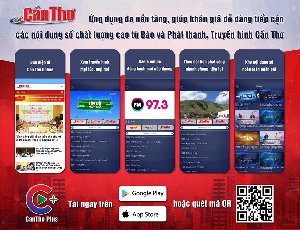CanTho Plus - Ứng dụng đa nền tảng, giúp khán giả dễ dàng tiếp cận các nội dung số chất lượng cao từ Báo và Phát thanh, Truyền hình Cần Thơ
