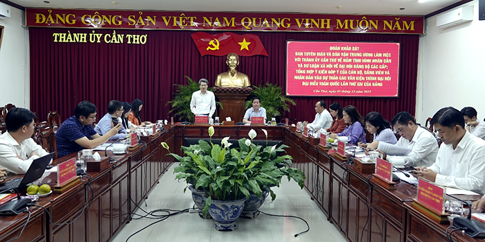 Ban Tuyên giáo và Dân vận Trung ương khảo sát, nắm tình hình nhân dân và dư luận xã hội về đại hội Đảng các cấp