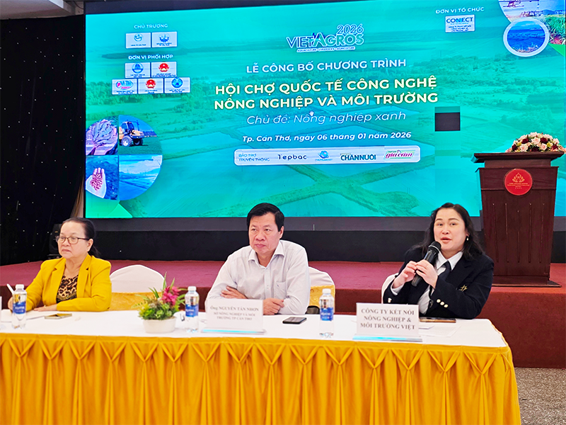 Hội chợ triển lãm quốc tế công nghệ nông nghiệp và môi trường (VietAgros 2026) được tổ chức tại TP Cần Thơ