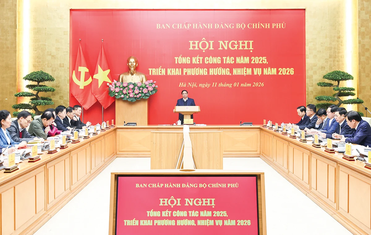 Thủ tướng Phạm Minh Chính chủ trì Hội nghị tổng kết năm 2025 của Đảng ủy Chính phủ