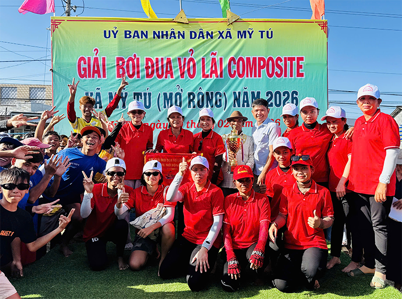 Sôi động Giải đua vỏ lãi đầu Xuân Bính Ngọ 2026 tại Mỹ Tú