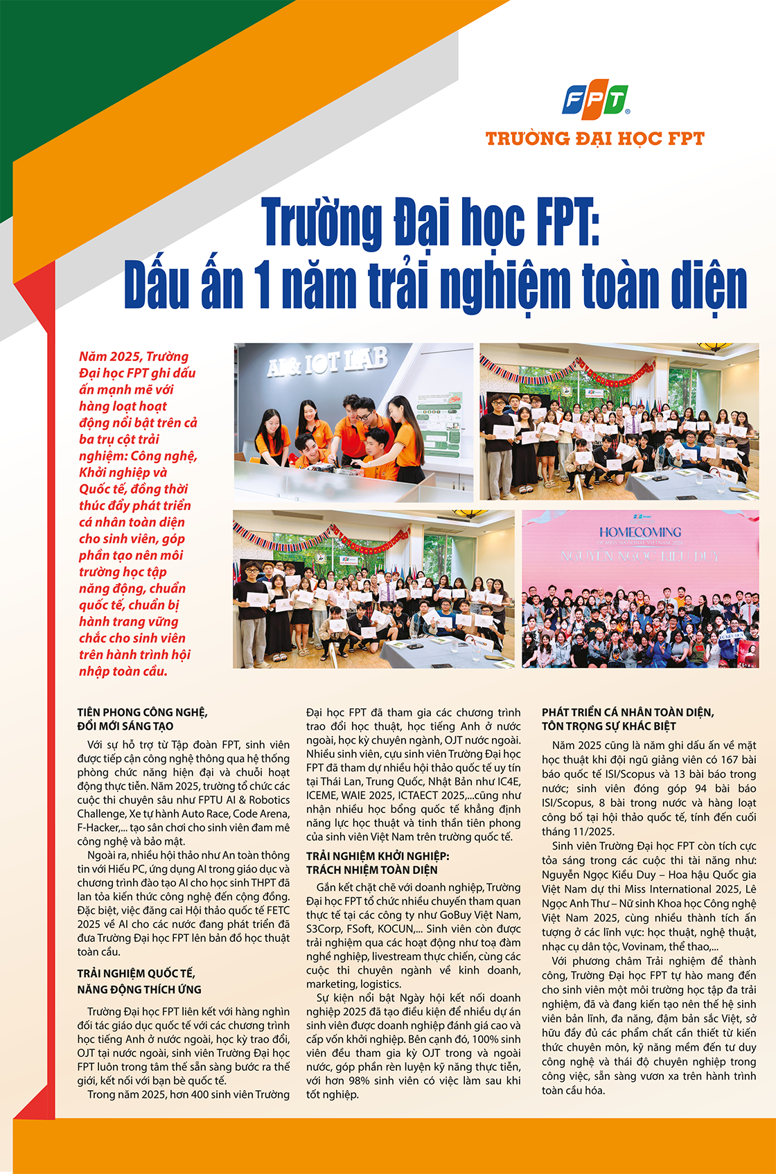 Trường Đại học FPT: Dấu ấn 1 năm trải nghiệm toàn diện Trường Đại học FPT: Dấu ấn 1 năm trải nghiệm toàn diện