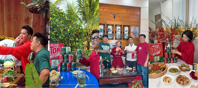 Mạng xã hội "dậy sóng" khi dàn KOL rủ nhau bắt trend thử thách Bia Saigon ngày Tết