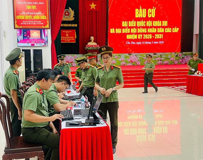 Công an TP Cần Thơ bầu cử sớm để tập trung thực hiện nhiệm vụ