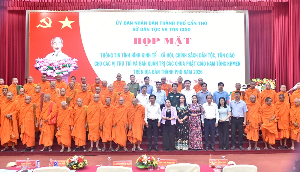 TP Cần Thơ họp mặt các vị trụ trì, ban quản trị các chùa Phật giáo Nam tông Khmer năm 2026