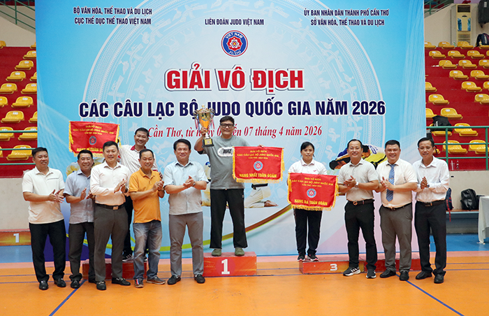 Đội TP Cần Thơ 1 giành hạng Nhì toàn đoàn Giải vô địch các CLB Judo quốc gia 2026