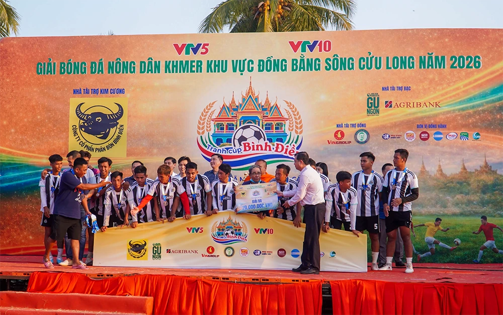 Đội Tức Prăy giành ngôi vô địch Giải Bóng đá Nông dân Khmer khu vực ĐBSCL năm 2026 - tranh Cúp Bình Điền