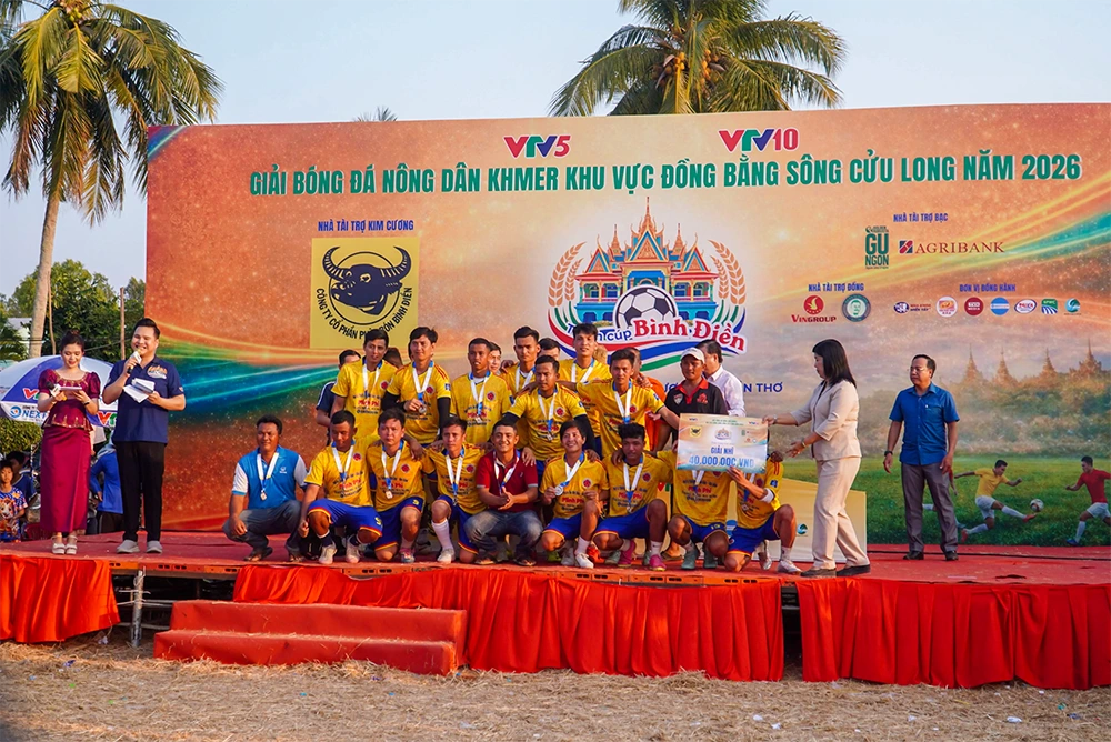 Đội Tức Prăy giành ngôi vô địch Giải Bóng đá Nông dân Khmer khu vực ĐBSCL năm 2026 - tranh Cúp Bình Điền
