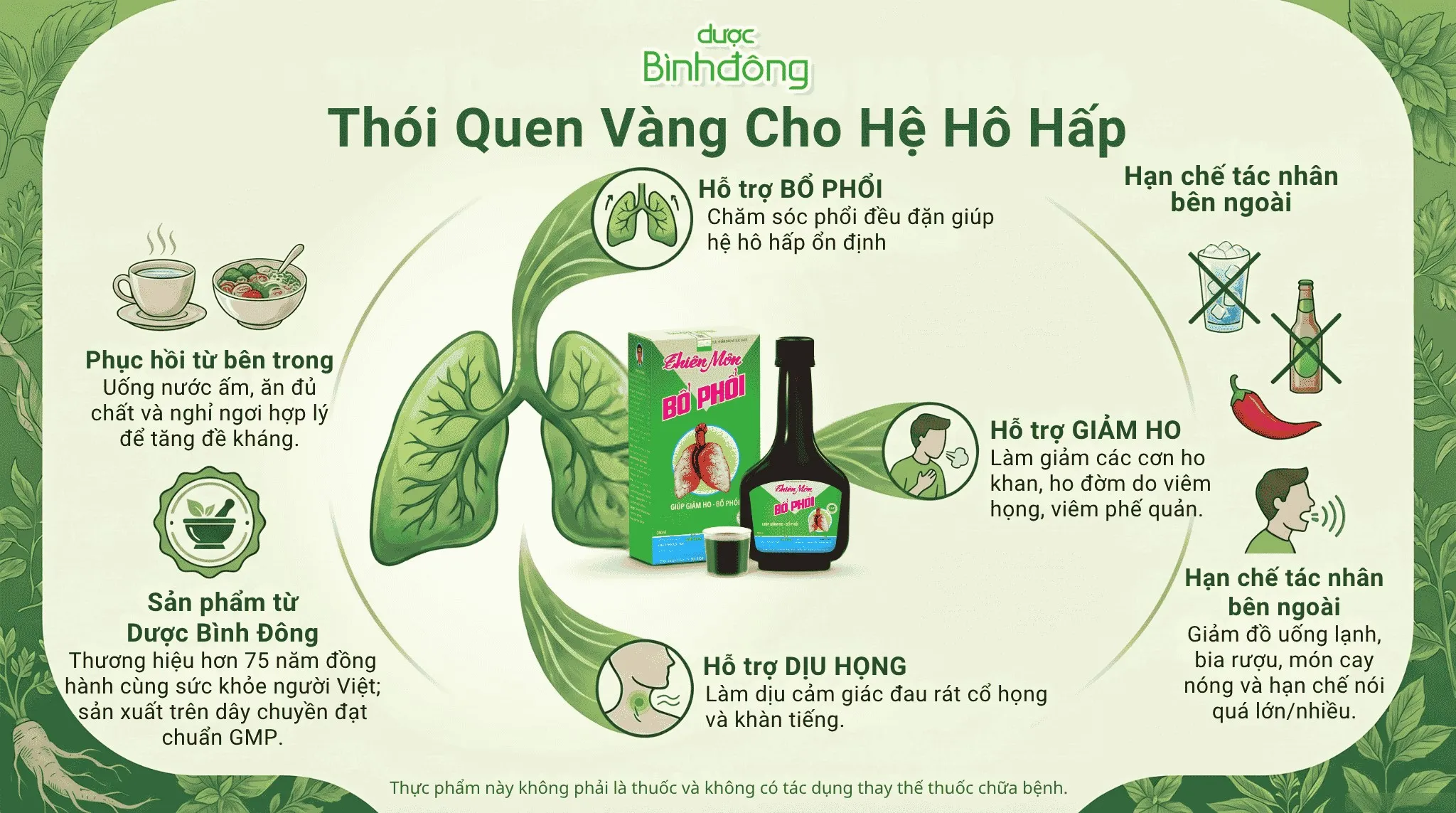 Thiên Môn Bổ Phổi hỗ trợ người hay ho do viêm họng, viêm phế quản