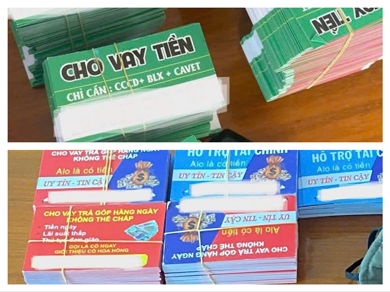 Bắt quả tang 4 đối tượng rải tờ rơi cho vay trả góp