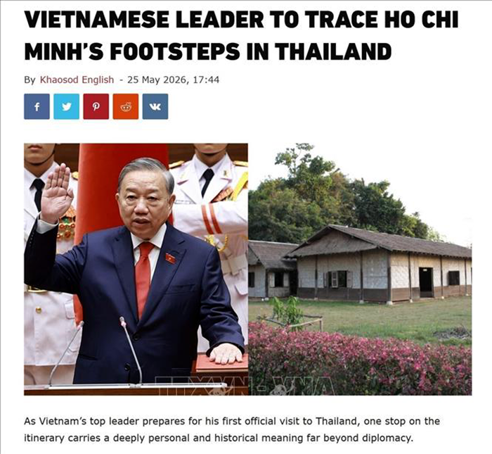 Báo Thái Lan nhấn mạnh ý nghĩa lịch sử chuyến thăm Udon Thani của Tổng Bí thư, Chủ tịch nước Tô Lâm