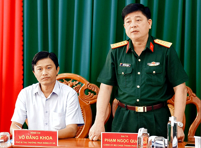 Bộ Chỉ huy Quân sự TP Cần Thơ kiểm tra công tác quân sự, quốc phòng tại xã Mỹ Phước