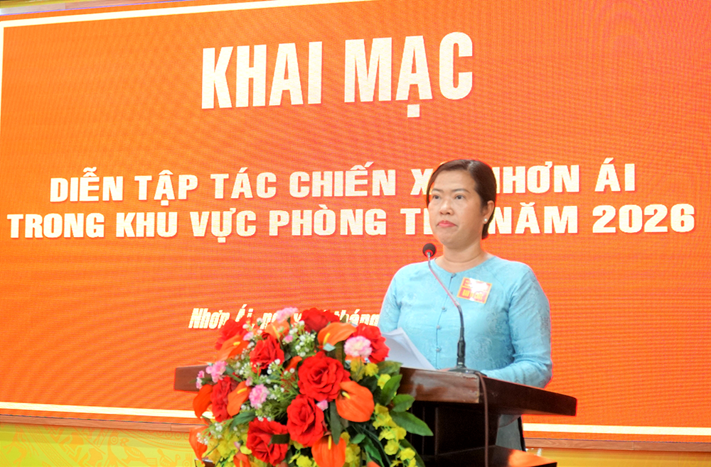 Diễn tập tác chiến xã Nhơn Ái trong khu vực phòng thủ năm 2026