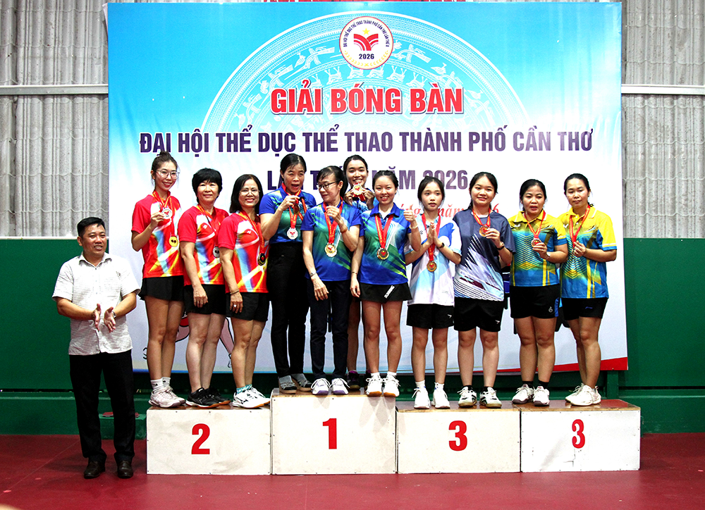 Bế mạc môn Bóng bàn Đại hội Thể dục thể thao TP Cần Thơ lần thứ X năm 2026