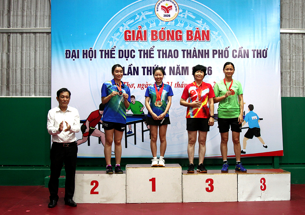 Bế mạc môn Bóng bàn Đại hội Thể dục thể thao TP Cần Thơ lần thứ X năm 2026