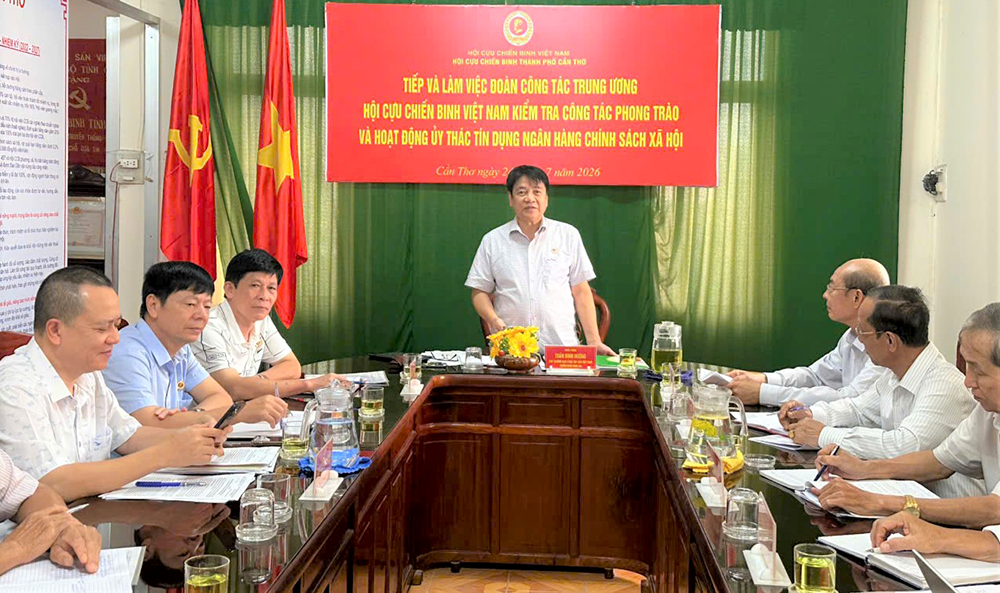 Kiểm tra công tác phong trào và hoạt động ủy thác tín dụng Ngân hàng Chính sách xã hội tại Hội Cựu chiến binh TP Cần Thơ