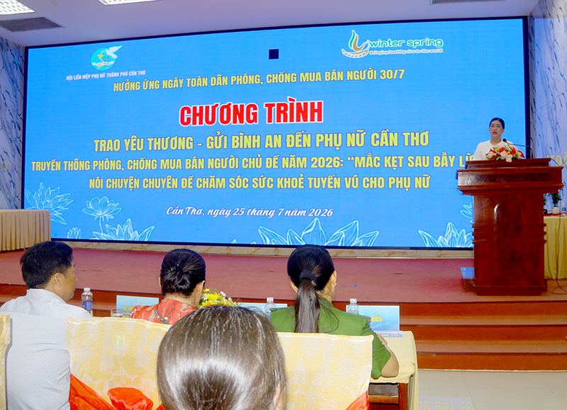 tổ chức chương trình “Trao yêu thương - gửi bình an đến phụ nữ Cần Thơ”