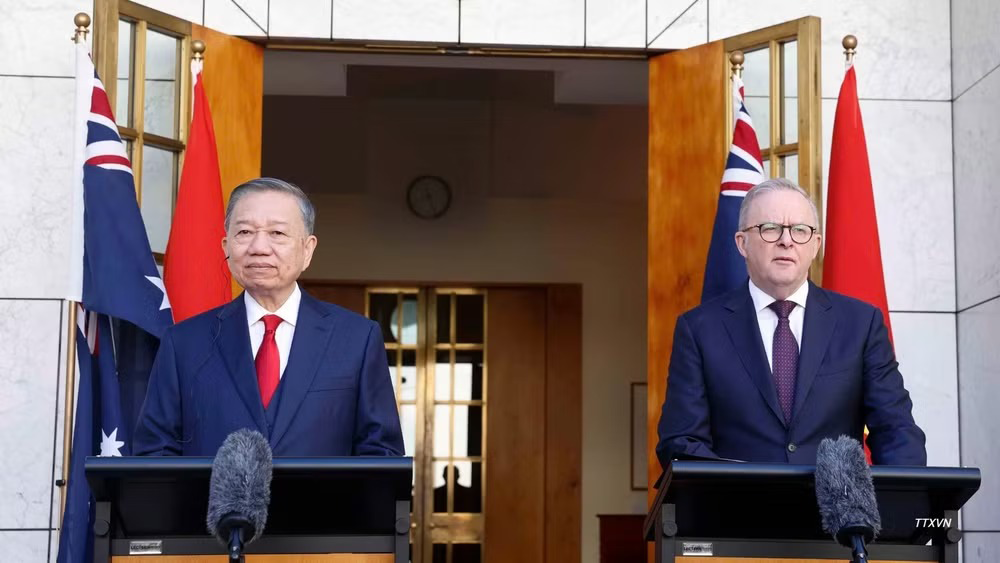 Tổng Bí thư, Chủ tịch nước Tô Lâm và Thủ tướng Australia Anthony Albanese gặp mặt báo chí