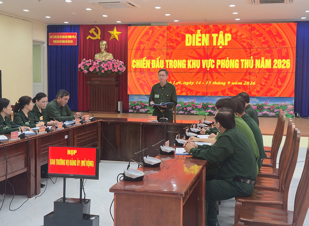 Phường Phú Lợi diễn tập chiến đấu trong khu vực phòng thủ năm 2026