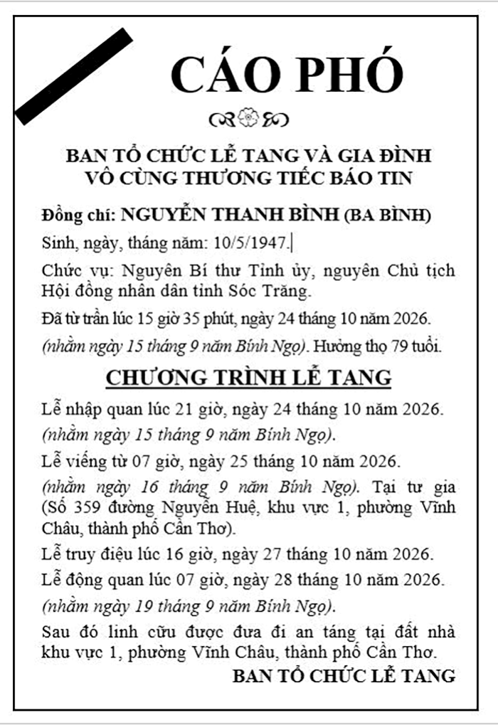 CÁO PHÓ