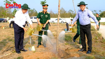 Bộ Chỉ huy Quân sự thành phố ra quân trồng hơn 5.000 cây xanh