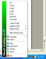Shock Desktop 1.25  Chương trình lưu và phục hồi vị trí biểu tượng desktop đặc sắc